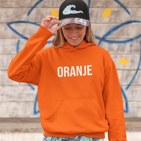 oranje hoodie dames